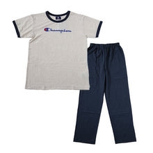 画像をギャラリービューアに読み込む, チャンピオン キッズ パジャマ 半袖 長ズボン 男の子 女の子 130cm~160cm 子供 ルームウェア 部屋着 寝巻き 上下セット 春 夏 セットアップ ホームウェア シンプル (送料無料) (在庫限り)
