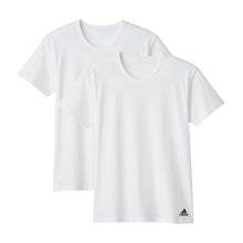 画像をギャラリービューアに読み込む, アディダス 綿100 Tシャツ メンズ 2枚組 グンゼ M L LL クルーネック 丸首 肌着 下着 インナー シャツ 2枚セット adidas gunze 白 黒 プレゼント ギフト (在庫限り)