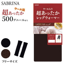 画像をギャラリービューアに読み込む, グンゼ サブリナ レッグウォーマー レディース 冬 ウール混 厚手 フリーサイズ GUNZE 45cm丈 暖かい あたたかい 冬用 防寒 保温 ウール入り ふんわり 冷え性 500デニール (在庫限り)