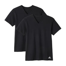 画像をギャラリービューアに読み込む, アディダス v首 Tシャツ 綿100 メンズ 2枚組 グンゼ M L LL vネック 肌着 下着 インナー シャツ 2枚セット adidas 白 黒 プレゼント ギフト (在庫限り)