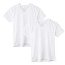 画像をギャラリービューアに読み込む, グンゼ vネック tシャツ ボディワイルド 綿100 2枚組 M L LL v首 肌着 下着 無地 インナー 2枚セット gunze bodywild 白 黒 灰 プレゼント ギフト