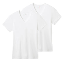 画像をギャラリービューアに読み込む, グンゼ YG 綿100 tシャツ メンズ 半袖 Vネック 抗菌 防臭 2枚組 M L LL v首 GUNZE インナーシャツ 男性 紳士 下着 肌着 インナー ニオイ対策 夏 スーツ下 ビジネス ビジネスインナー オールシーズン