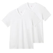 画像をギャラリービューアに読み込む, グンゼ YG 綿100 tシャツ メンズ 半袖 Vネック 抗菌 防臭 2枚組 M L LL v首 GUNZE インナーシャツ 男性 紳士 下着 肌着 インナー ニオイ対策 夏 スーツ下 ビジネス ビジネスインナー オールシーズン