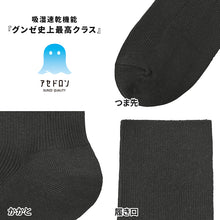画像をギャラリービューアに読み込む, アセドロン ソックス メンズ ミドル ショート 丈 靴下 グンゼ 25 26 27 cm ビジネスソックス ショートソックス 吸汗速乾 消臭 黒 紺 灰 GUNZE gunze プレゼント ギフト 父の日 くつ下 くつした