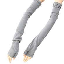 画像をギャラリービューアに読み込む, アセドロン アームカバー 60cm丈 ロング グンゼ フリーサイズ gunze 黒 灰 日焼け対策 夏用 通気性抜群 ムレにくい お出かけ 散歩 海水浴 夏 無地