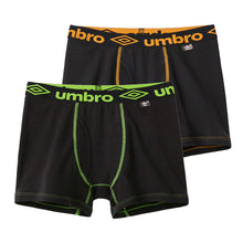 画像をギャラリービューアに読み込む, グンゼ umbro 子供 ボクサーブリーフ 2枚 セット 綿100 140 150 160 170 cm アンブロ パンツ 前あき ボクサーブリーフ 下着 インナー 綿 吸汗速乾 ギフト プレゼント ボクサーパンツ 黒 ブラック カラフル