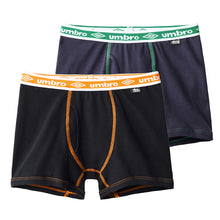 画像をギャラリービューアに読み込む, グンゼ umbro 子供 ボクサーブリーフ 2枚 セット 綿100 140 150 160 170 cm アンブロ パンツ 前あき ボクサーブリーフ 下着 インナー 綿 吸汗速乾 ギフト プレゼント ボクサーパンツ 黒 ブラック カラフル (在庫限り)