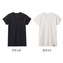 画像をギャラリービューアに読み込む, 冷感 インナー メンズ Vネック Tシャツ 汗取り付き 綿100% グンゼ M L LL 天然冷感 接触冷感 消臭 汗対策 脇汗対策 汗ジミ対策 夏用 涼しい 吸汗 ムレ軽減 半袖 アンダーシャツ 下着 紳士 肌着 ビジネスインナー スーツインナー 薄手 ブラック ホワイト COOLMAGIC