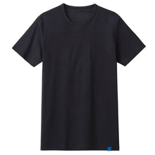 画像をギャラリービューアに読み込む, 冷感 インナー メンズ クルーネック Tシャツ 綿100% グンゼ M L LL 天然冷感 接触冷感 消臭 汗対策 夏用 涼しい 吸汗 ムレ軽減 半袖 アンダーシャツ 下着 紳士 肌着 丸首 ビジネスインナー スーツインナー 薄手 ブラック ホワイト COOLMAGIC 持続消