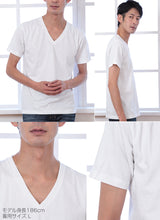 画像をギャラリービューアに読み込む, ヘインズ Tシャツ Vネック メンズ 半袖 綿 2枚組 XS~XL (hanes インナー 白 黒 インナーシャツ V首 アンダーウェア 下着 ジャパンフィット) (在庫限り)