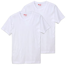 画像をギャラリービューアに読み込む, ヘインズ Tシャツ メンズ 半袖 綿100% 2枚組 S~XL hanes インナー 綿 白 黒 インナーシャツ アンダーウェア 下着 肌着 2枚セット ジャパンフィット