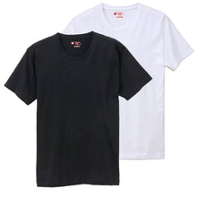 画像をギャラリービューアに読み込む, ヘインズ Tシャツ メンズ 半袖 綿100% 2枚組 S~XL hanes インナー 綿 白 黒 インナーシャツ アンダーウェア 下着 肌着 2枚セット ジャパンフィット