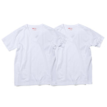 画像をギャラリービューアに読み込む, ヘインズ メンズ tシャツ 半袖 ジャパンフィット 綿100% vネック 2枚セット S~XL (インナー シャツ S M L LL hanes v首 綿 男子 ジュニア 白 黒 無地) (在庫限り)