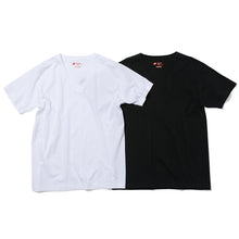 画像をギャラリービューアに読み込む, ヘインズ メンズ tシャツ 半袖 ジャパンフィット 綿100% vネック 2枚セット S~XL (インナー シャツ S M L LL hanes v首 綿 男子 ジュニア 白 黒 無地) (在庫限り)