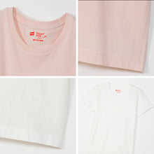 画像をギャラリービューアに読み込む, ヘインズ ジャパンフィット Tシャツ レディース 半袖 綿100% 2枚組 M・L インナー トップス コットン 無地 シンプル クルーネック 透けにくい