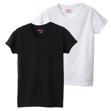 画像をギャラリービューアに読み込む, ヘインズ ジャパンフィット Tシャツ レディース 半袖 綿100% 2枚組 M・L インナー トップス コットン 無地 シンプル クルーネック 透けにくい