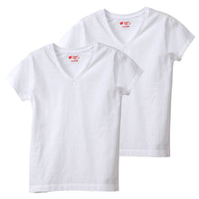 画像をギャラリービューアに読み込む, ヘインズ tシャツ レディース vネック 半袖 綿100% ジャパンフィット 2枚組 M・L (Tシャツ 綿 無地 インナー シャツ) (在庫限り)