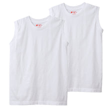 画像をギャラリービューアに読み込む, レディース スリーブレス Tシャツ 2枚組 M・L トップス コットン Tシャツ スリーブレス クルーネック 無地 hanes ジャパンフィット