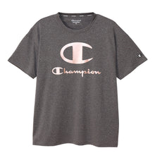 画像をギャラリービューアに読み込む, Champion Tシャツ レディース 半袖 婦人 ウエア シャツ トップス M L 吸汗 速乾 防臭 紫外線 ロゴ シンプル ジム (在庫限り)