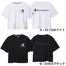 画像をギャラリービューアに読み込む, Champion レディース クルーネック Tシャツ 短め M・L チャンピオン tシャツ 半袖 UV スポーツ シャツ インナー (在庫限り)