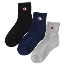 画像をギャラリービューアに読み込む, チャンピオン 靴下 子供 クルー丈 ソックス クルー丈 3足組  v キッズ ジュニア 男の子 女の子 男子 女子 ショートソックス champion (在庫限り)