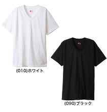 画像をギャラリービューアに読み込む, Hanes ビジカジ魂 VTシャツ 2枚組 BIG 3L~5L (V首 ヘインズ 綿100% Tシャツ 白 黒 無地 カジュアル HANES) (在庫限り)