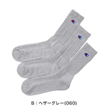 画像をギャラリービューアに読み込む, Champion ハーフパイル フルレングスソックス 3足セット S:23-25cm~L:27-29cm (チャンピオン セット 丈夫 厚手 厚地 綿 ワンポイント スポーツ ガテン Champion)