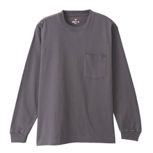 画像をギャラリービューアに読み込む, ヘインズ ビーフィー ロンT メンズ tシャツ ポケット 長袖 S~XL Hanes BEEFY-T トップス 綿100% クルーネック ロングスリーブ 男性 丈夫 無地 パックT