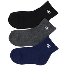 画像をギャラリービューアに読み込む, チャンピオン 靴下 ソックス キッズ 3足 セット 男の子 女の子 ショート 白 黒 グレー ネイビー スポーツ くるぶし丈 おしゃれ ブランド ハーフパイル 19-24cm champion まとめ買い ショートソックス スニーカーソックス ワンポイント 綿素材