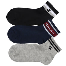 画像をギャラリービューアに読み込む, チャンピオン 靴下 キッズ ソックス 3足 セット ショート ジュニア 男の子 女の子 スポーツ ロゴ 19-24cm (champion まとめ買い スニーカーソックス ワンポイント 綿素材 子供 男子 女子 ジュニア)
