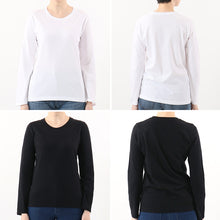 画像をギャラリービューアに読み込む, レディース tシャツ 長袖 クルーネック カットソー 綿100% ヘインズ ジャパンフィット 2枚組 M・L Hanes 綿 コットン 無地 インナー シャツ