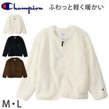 画像をギャラリービューアに読み込む, Champion チャンピオン レディース フリースジャケット シェルパフリース ボア ジップアップ ラウンドネック 丸首 リラックスフィット 軽量 M・L 保温 ふわふわ もこもこ アウター ブルゾン 秋冬 防寒 カジュアル 普段着 お出かけ ルームウェア