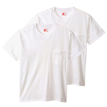 画像をギャラリービューアに読み込む, ヘインズ Tシャツ 綿100% メンズ 2枚組 白 黒 ポケット付き ビジネス ビジカジ魂 インナー スーツ カジュアル 抗菌防臭 M-LL (Hanes M L LL 男性 紳士 下着 カジュアル オフィス スマート フォーマルカジュアル) (在庫限り)