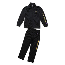 画像をギャラリービューアに読み込む, チャンピオン ジャージ 上下 セットアップ キッズ 男の子 こども スポーツウェア トレーニングウェア ジャケット パンツ フリース ロゴ ブランド 黒金 140cm~160cm champion 上下セット トレーニングスーツ 140 150 160 ボーイズ 子供 子ども (在庫限り)