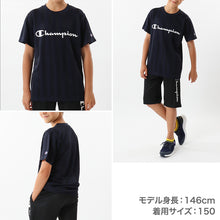 画像をギャラリービューアに読み込む, チャンピオン Tシャツ キッズ こども 半袖 スポーツ 吸水速乾 ロゴ ブランド 黒 白 青 紫 110cm~160cm champion トップス ボーイズ 子供 子ども 男の子 女の子 (在庫限り)