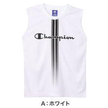 画像をギャラリービューアに読み込む, チャンピオン キッズ スリーブレスシャツ タンクトップ 130cm~160cm ノースリーブ ランニング 男の子 子供 白 ネイビー 速乾 男子 肌着 クルーネック 丸首 袖なし Champion