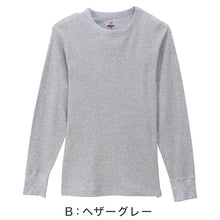 画像をギャラリービューアに読み込む, ヘインズ BEEFY ビーフィー メンズ サーマル クルーネック ロングスリーブ S~XL Hanes ワッフル生地 ヘビーウェイト トップス 長袖Tシャツ 男性 丈夫 無地 BEEFY-T