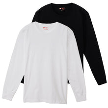 画像をギャラリービューアに読み込む, レディース tシャツ 長袖 クルーネック カットソー 綿100% ヘインズ ジャパンフィット 2枚組 S~XL Hanes 綿 コットン 無地