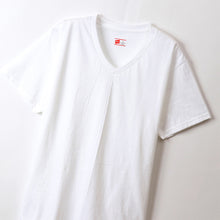 画像をギャラリービューアに読み込む, メンズ 半袖 シャツ tシャツ Vネック Hanes ビジカジ魂 2枚組 M~LL (V首 ヘインズ 綿100% Tシャツ 白 黒 無地 カジュアル HANES) (在庫限り)