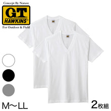 画像をギャラリービューアに読み込む, グンゼ 綿100% メンズ インナー 半袖 Vネック Tシャツ 2枚組 M~LL GUNZE GTホーキンス 下着 インナーシャツ tシャツ 男性 紳士 V首 肌着 インナー M L LL