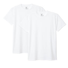 画像をギャラリービューアに読み込む, メンズ Tシャツ HANES ヘインズ メッシュTシャツ 2枚組 半袖 インナー 吸汗速乾 ドライ 通気性 スクエアメッシュ タグレス 大きいサイズ 3L~5L クルーネック スポーツ 下着 インナーシャツ 白 黒
