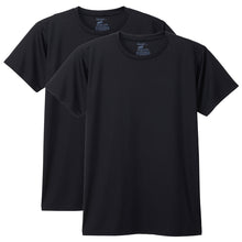 画像をギャラリービューアに読み込む, メンズ Tシャツ HANES ヘインズ メッシュTシャツ 2枚組 半袖 インナー 吸汗速乾 ドライ 通気性 スクエアメッシュ タグレス 大きいサイズ 3L~5L クルーネック スポーツ 下着 インナーシャツ 白 黒