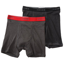 画像をギャラリービューアに読み込む, ボクサーパンツ メンズ Hanes ヘインズ ボクサーブリーフ 2枚組 綿混 ストレッチ 前開き インナー 下着 男性用 パンツ セット M~LL 柔らか フィット デイリー 無地 ブランド お得