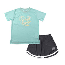 画像をギャラリービューアに読み込む, キッズ パジャマ 半袖 半ズボン 女の子 カンゴール 130 140 150 160 cm 子供 春 夏 ルームウェア 部屋着 上下セット ハーフパンツ セットアップ ジュニア 子供服 薄緑 グリーン 灰 グレー (在庫限り)