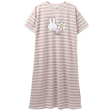 画像をギャラリービューアに読み込む, miffy ミッフィー レディース パジャマ ワンピース 半袖ワンピース 天竺 M L LL ルームウェア 部屋着 婦人 キャラクター ナイトウェア 寝巻き 春 夏 やわらか 綿混 かわいい ゆったり 快適 さらっと 軽い おしゃれ おうち時間 リラックスウェア