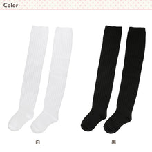 画像をギャラリービューアに読み込む, ルーズソックス キッズ 50cm丈 女の子 靴下 16-22cm 子供 ルーズ ソックス ハイソックス 黒 白 靴下 スクールソックス キッズソックス かわいい おしゃれ