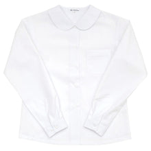 画像をギャラリービューアに読み込む, スクールシャツ 長袖 女子 透けにくい 制服 丸襟 ノーアイロン SS~BEL (形態安定 ブラウス 高校生 中学生 白 丸衿 学生服 女の子 OLIVE des OLIVE)
