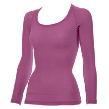画像をギャラリービューアに読み込む, 発熱インナー 長袖 レディース あたたか デコルテネック 深あき あったか 白 黒 ブルー ピンク パープル 黄色 おしゃれ 重ね着 秋冬用 M-L・L-LL 薄手 インナー 暖かい 下着 シャツ 防寒 冬