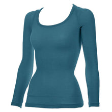 画像をギャラリービューアに読み込む, 発熱インナー 長袖 レディース あたたか デコルテネック 深あき あったか 白 黒 ブルー ピンク パープル 黄色 おしゃれ 重ね着 秋冬用 M-L・L-LL 薄手 インナー 暖かい 下着 シャツ 防寒 冬
