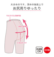 画像をギャラリービューアに読み込む, Suteteko 婦人 紙パンツ対応 7分長ボトム M~LL (レディース 肌着 綿100% 日本製) (取寄せ)